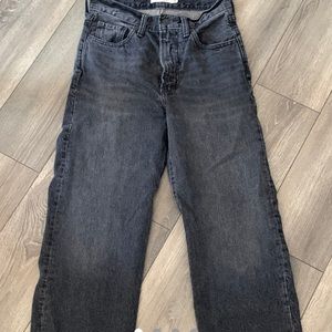levi's ribcage straight leg washed black